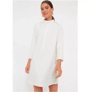 Tuckernuck Women's White Avery Shirt Dress Mini Button Front Stand Collar sz XS